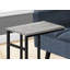 Table d'appoint, en forme de C, bout, côté, collation, stratifié gris, métal noir, contemporain, moderne-77594125
