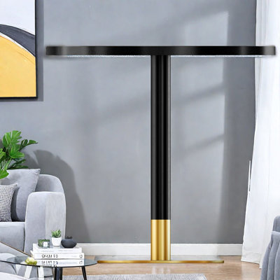 Inch Modern Dining Tables (table only, no chairs, complete with top and legs), Sintered Stone, Gold Black