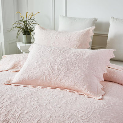 Couvre-oreiller en coton matelassé Scallop Edge
