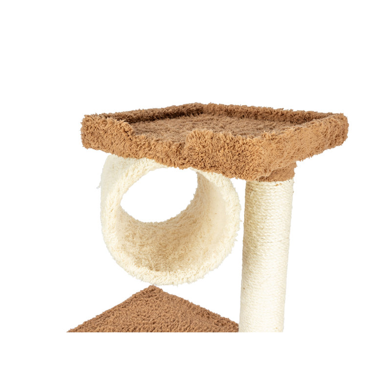 Arbre à chat 70 po en bois véritable de qualité supérieure