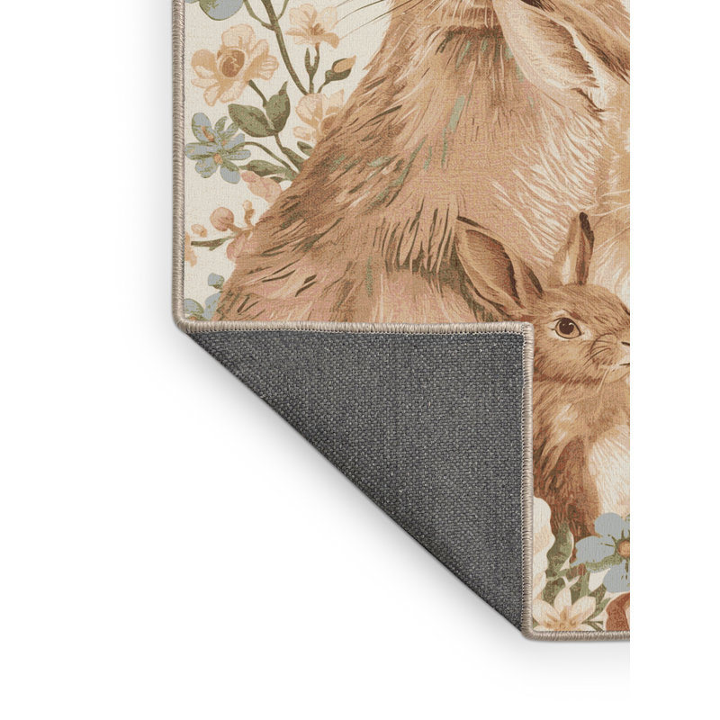 Soft Plush Feingold Easter Modern & Contemporary Abstract Area Rug in Beige – Beige Binding, 2x4