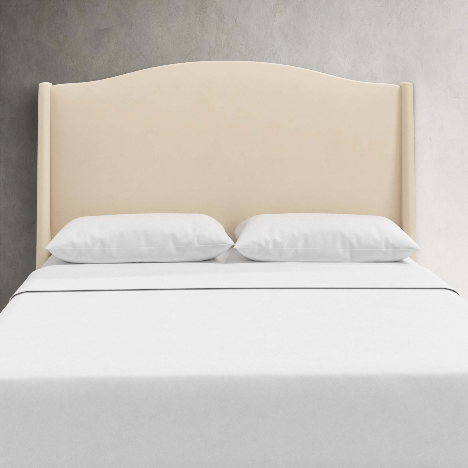 Byrd Upholstered Wingback Headboard, Full, Classic Pearl Performance Velvet