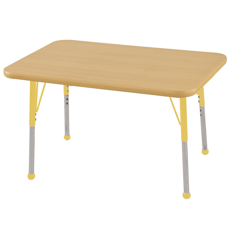 Laminate Adjustable Rectangle Activity Table, Maple