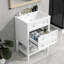 Meuble-lavabo blanc 24 po avec lavabo en céramique, base de rangement en bois massif