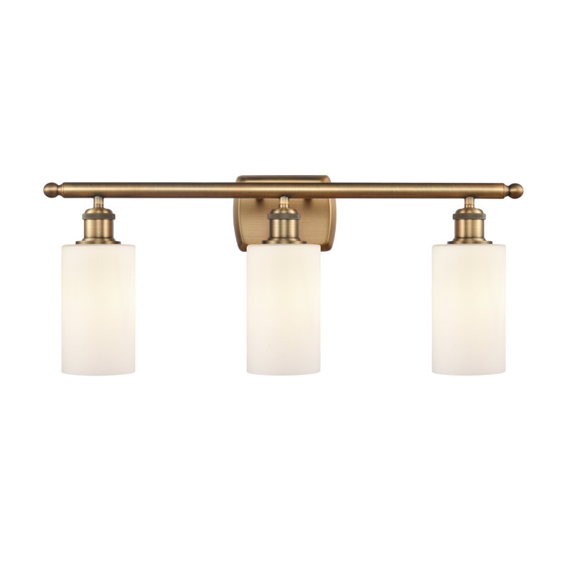 Éclairage de salle de bain à intensité variable à 3 lumières Mallette, Ampoule incandescente rétro de 60 watts, Blanc mat