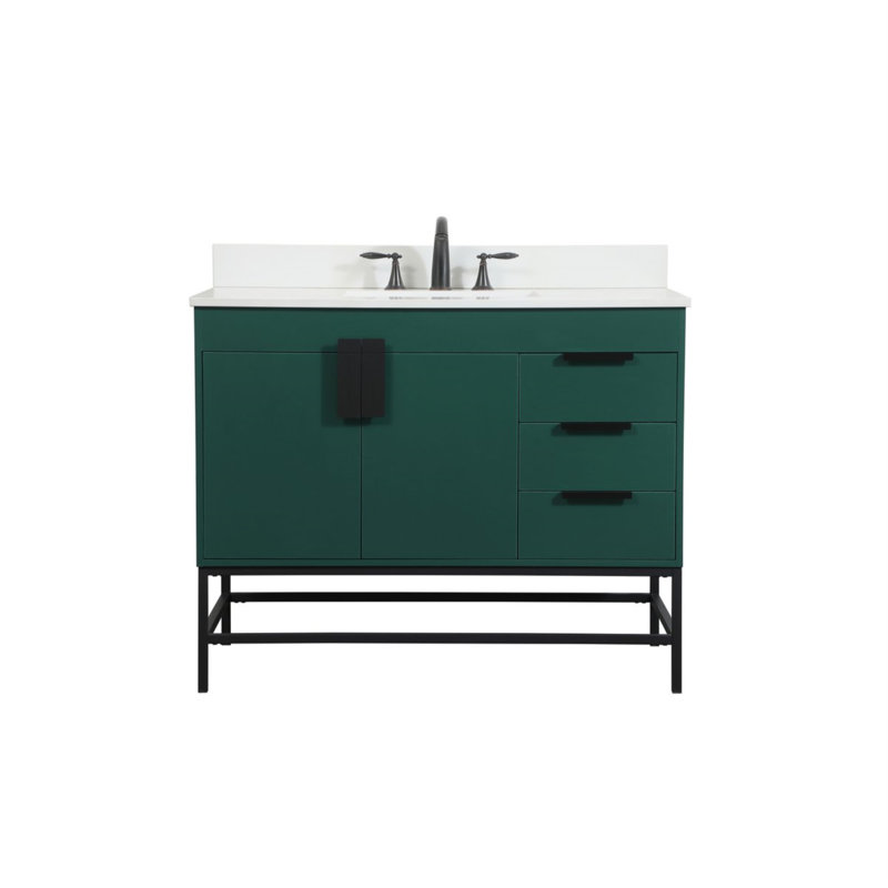Ensemble de meuble-lavabo simple 42 po Eugene, vert