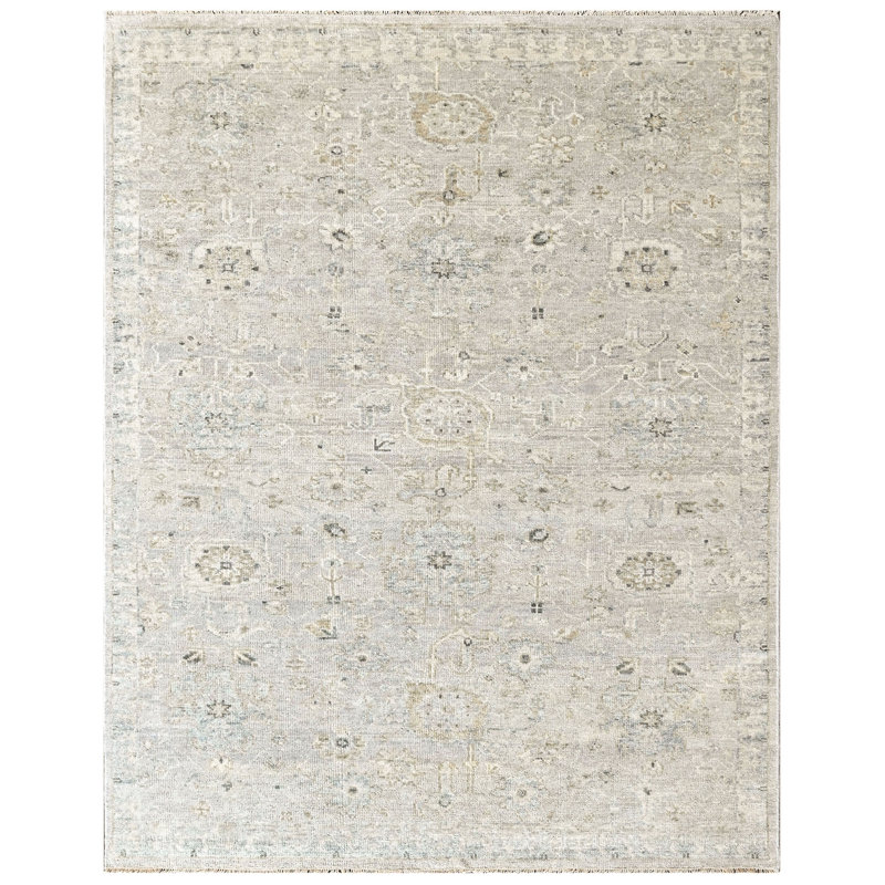 Tapis transitionnel gris Oushak, Rectangle 7 pi 8 po x 9 pi 7 po