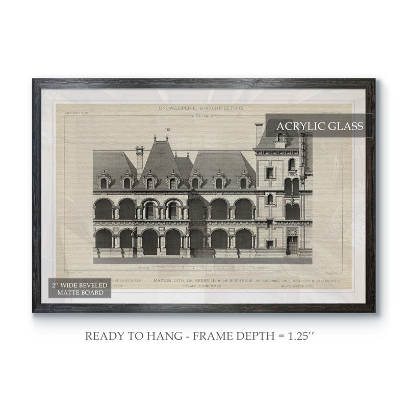 «French Facade I», reproduction d'art encadrée, Impression encadrée ébène, H 28 po x l 38 po x P 1,3 po