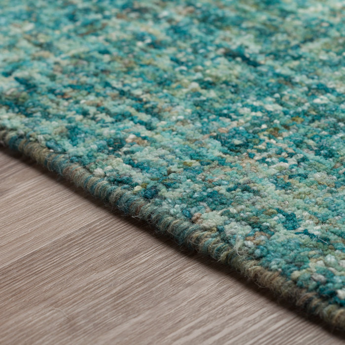 Latitude Run® Gilboa Handmade Wool Turquoise Rug & Reviews | Wayfair