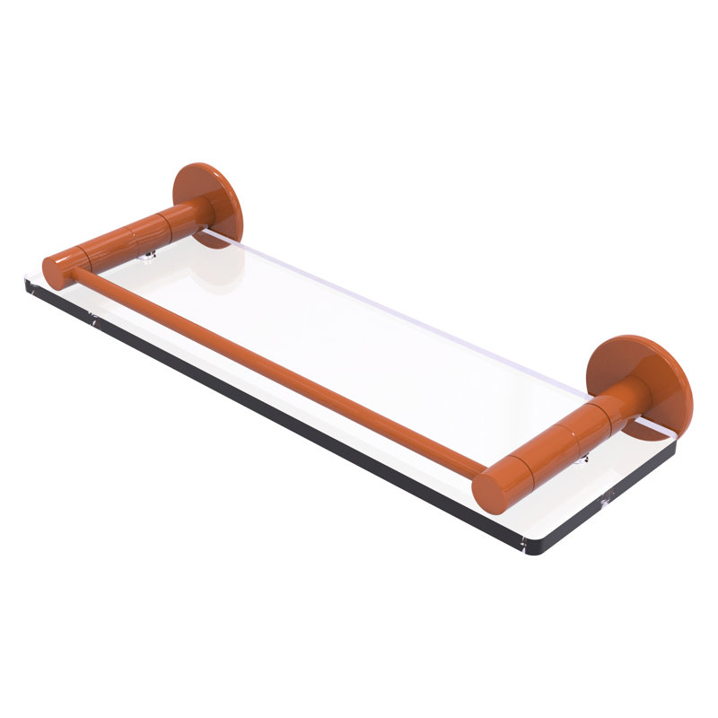 Tablette en verre avec rail de meuble-lavabo Fresno, H 2 po x l 16 po x P 5 po, Étincelle d'automne