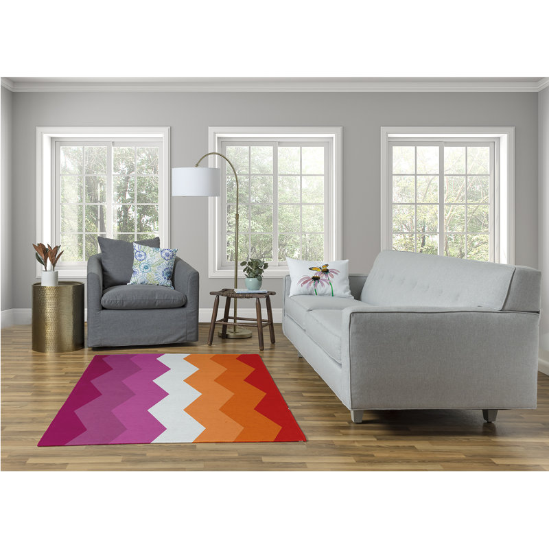 Chenille Chevron Indoor Rug, Rectangle 4' x 6'
