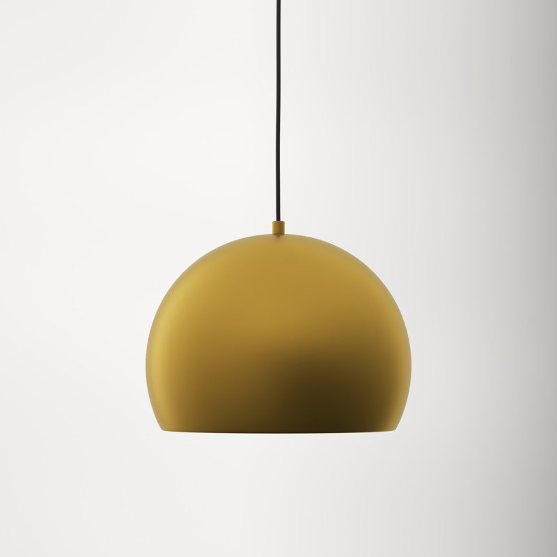 Nelle 1 - Light LED Single Pendant, 14.5" H x 19.75" W x 19.75" D, Satin Brass/Coffee