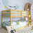 Wood Frame Twin Over Twin Size Bunk Bed With Ladder,Strengthened Slats-1101541968