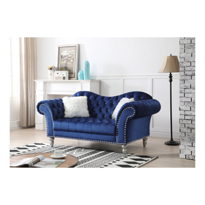 Elegant Traditional Blue Loveseat For Two