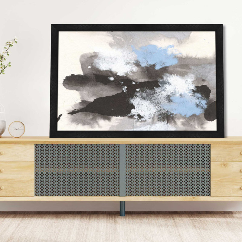 Bouffée de bleu II - Peinture, L 27,5 po x H 21,5 po, Cadre noir