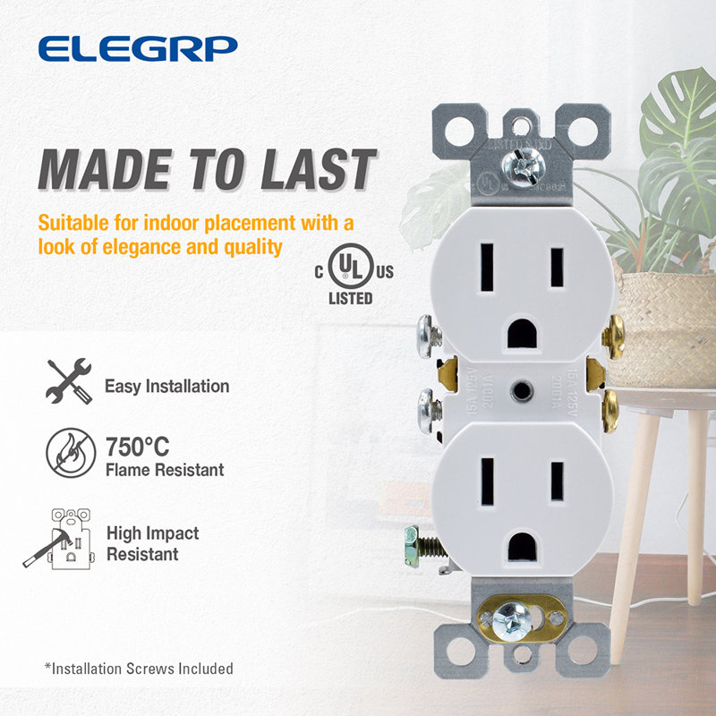 15 Tamper Resistant Duplex Outlet