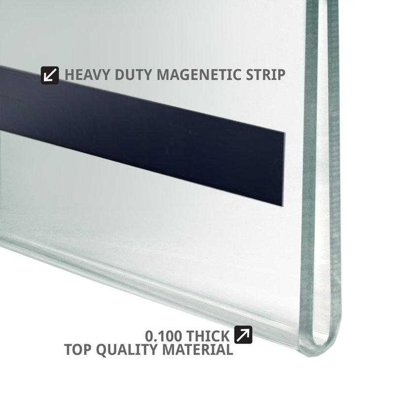 Clear Acrylic Landscape Sign Holder Frames with Magnetic Strips, 17" x 11", 2-Pack