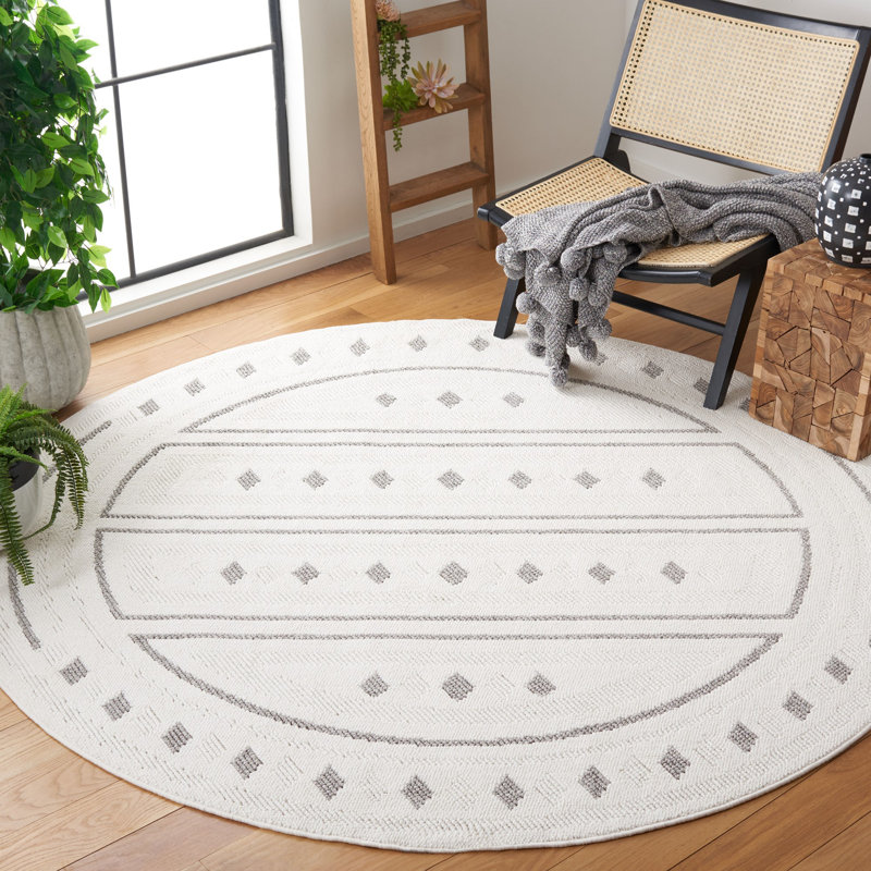 Tapis gris tissé à la machine à motif géométrique, Rectangle 9 pi x 12 pi