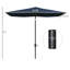 Parasol de table rectangulaire pour l'extérieur avec manivelle et bouton poussoir-428529486-428529485