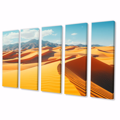 Yellow Sand Dunes Serenity - Desert 5 Piece Wall Art