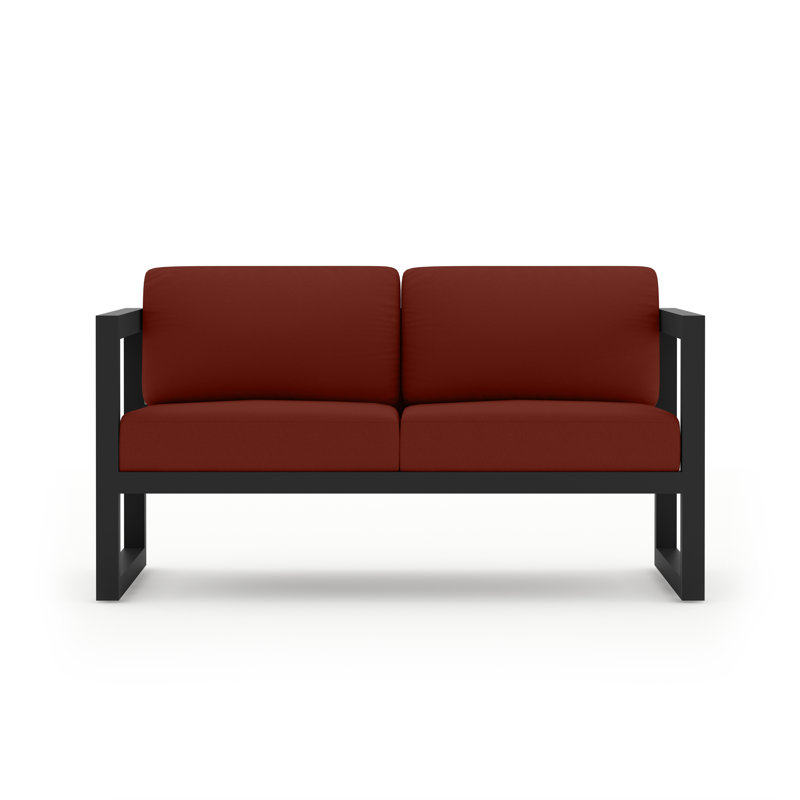 Avion 3 Piece Loveseat Set, Canvas Charcoal Sunbrella® Canvas, Black