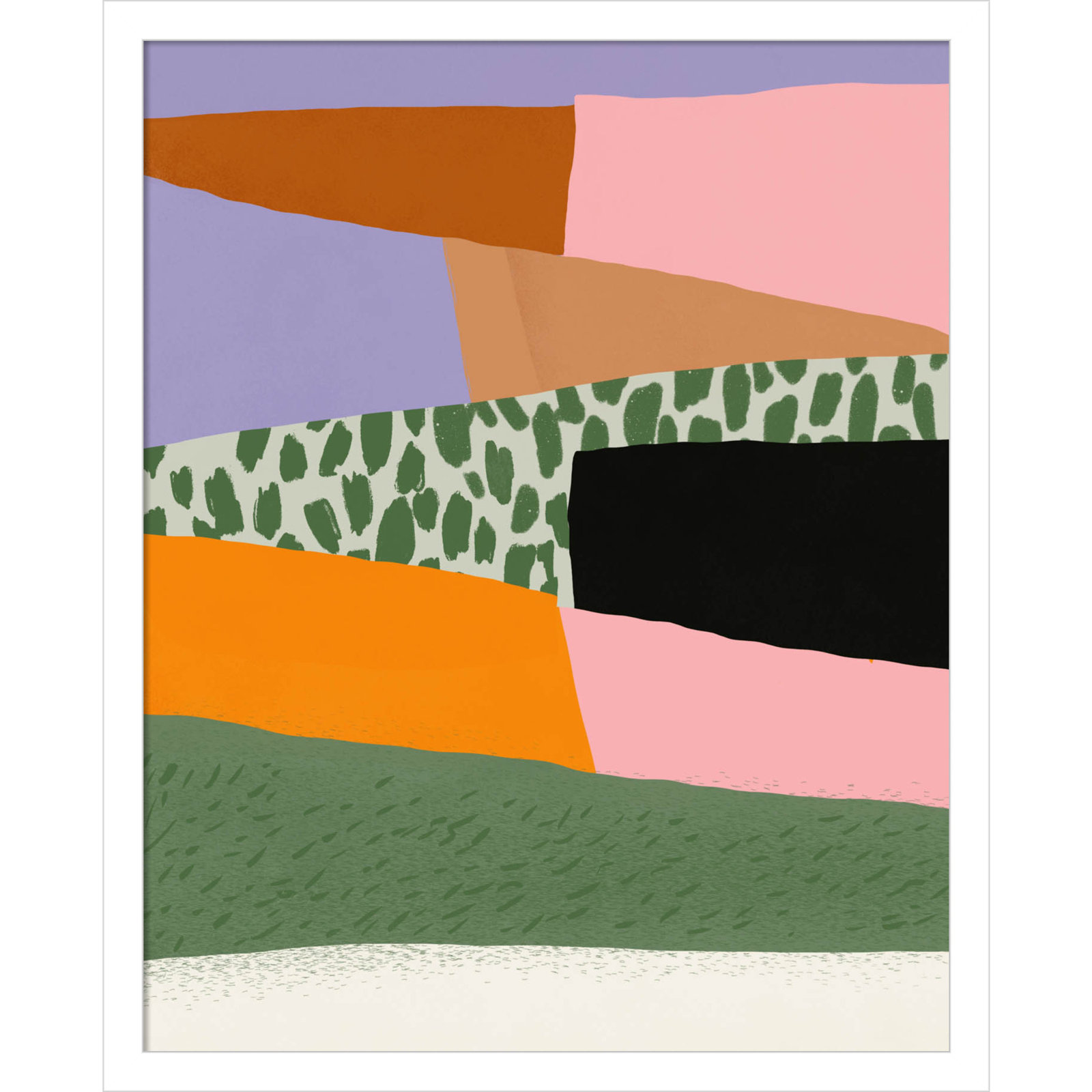 Abstract Minimalism Collage 02 Print, White, 21" H x 17" W