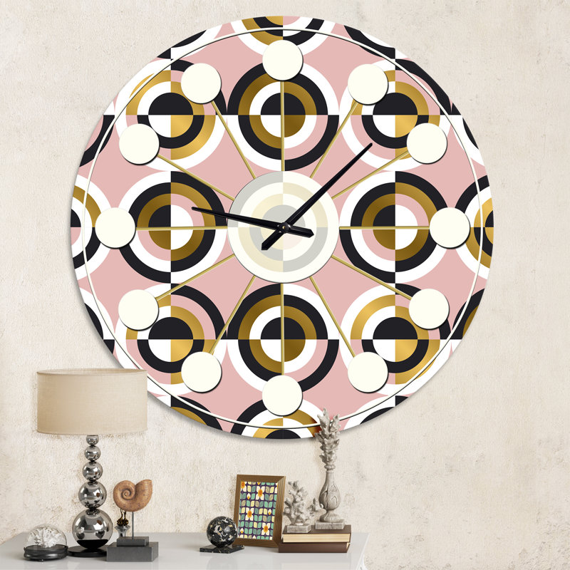 Horloge murale abstraite géométrique circulaire rétro I - Mid-Century, Moyenne