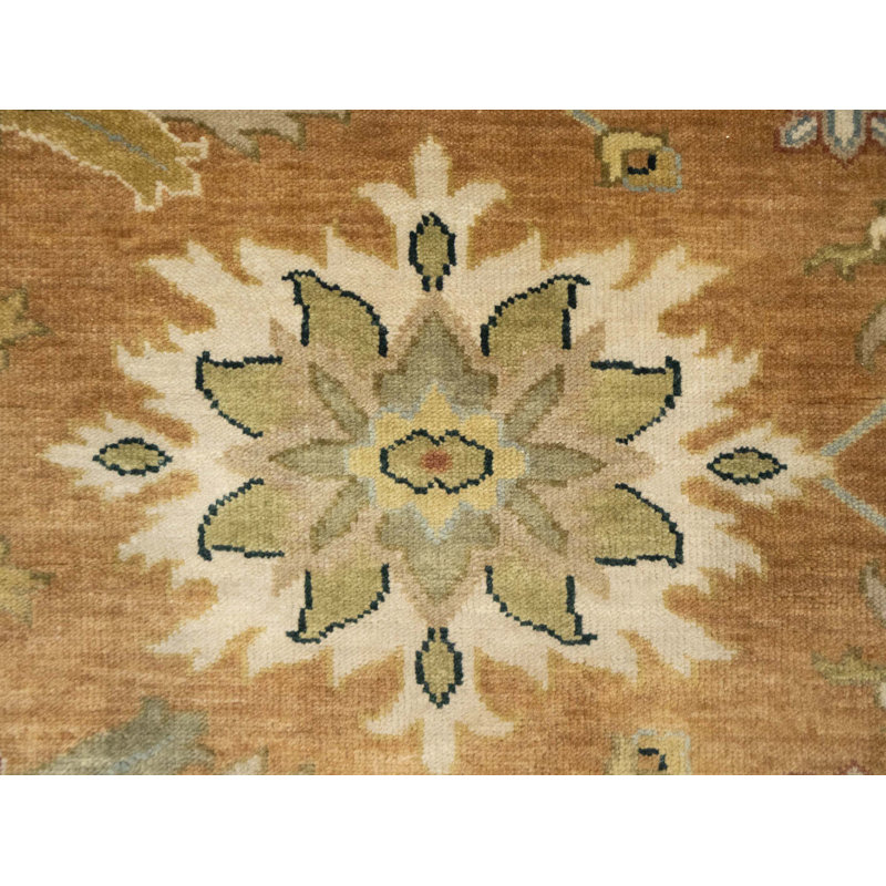 Tapis carré rouille Osh Chobi, Orange rouillé, Carré 8 pi