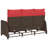  Reclining Patio Sofa With Cushions L-Shaped Brown Poly Rattan-894910578-894910579