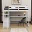 Lit mezzanine simple avec bureau et tablettes-980139248