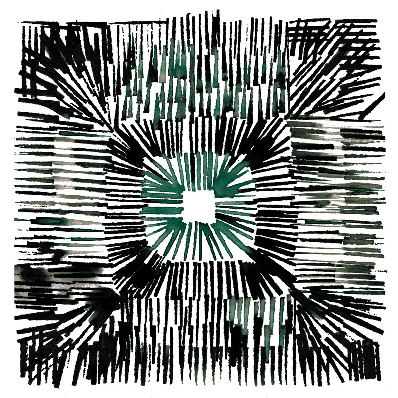 Black Line Abstract - Wrapped Canvas Art Prints, 30cm H x 30cm W