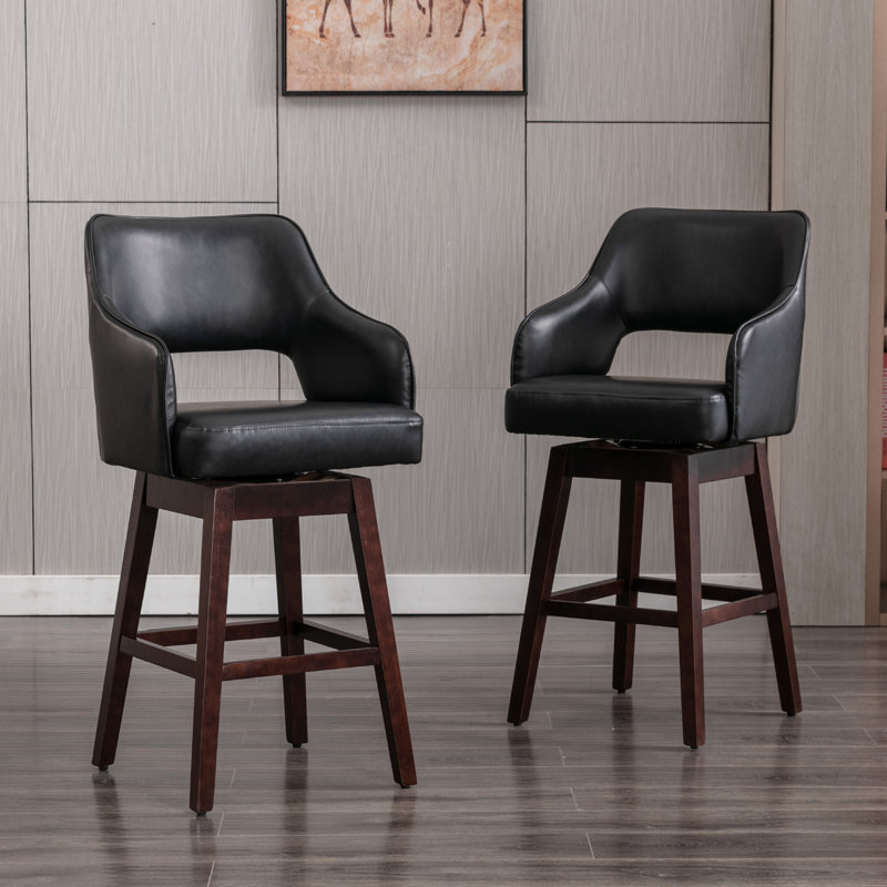 Tabouret de comptoir pivotant Kyalee, Café noir, Café noir