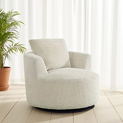 Fauteuil d'appoint pivotant à 360 ° - Siège moderne moelleux et confortable pour salon, bureau, appartement
