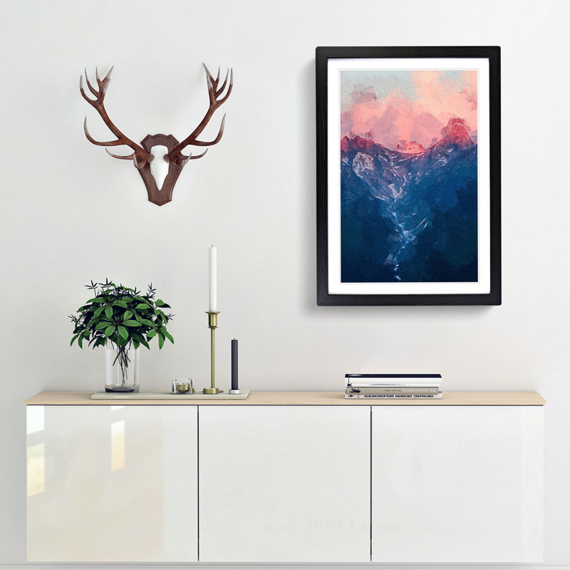 Ravine to the Clouds in Abstract - Picture Frame Painting Print, 48cm H x 36cm W x 2cm D, Black Framed