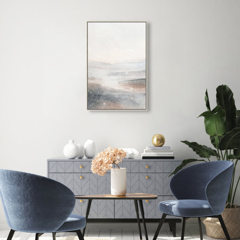 Desert Mirage Canvas Abstract Print by Oliver Gal, Black Frame, 10 x 15, 31"H x 21"W, Silver Frame