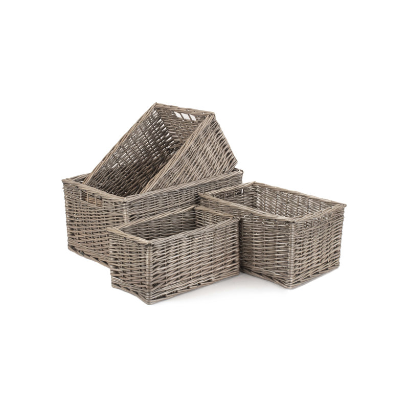 Wicker 4 Piece Storage Basket Set