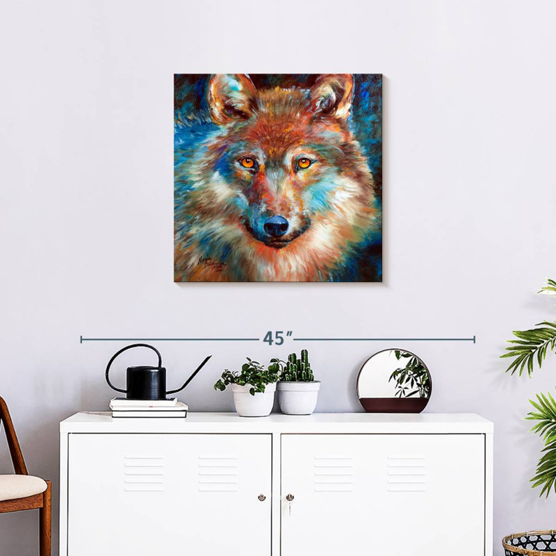 Brampt Timber Wolf Abstract, 24" H x 24" W