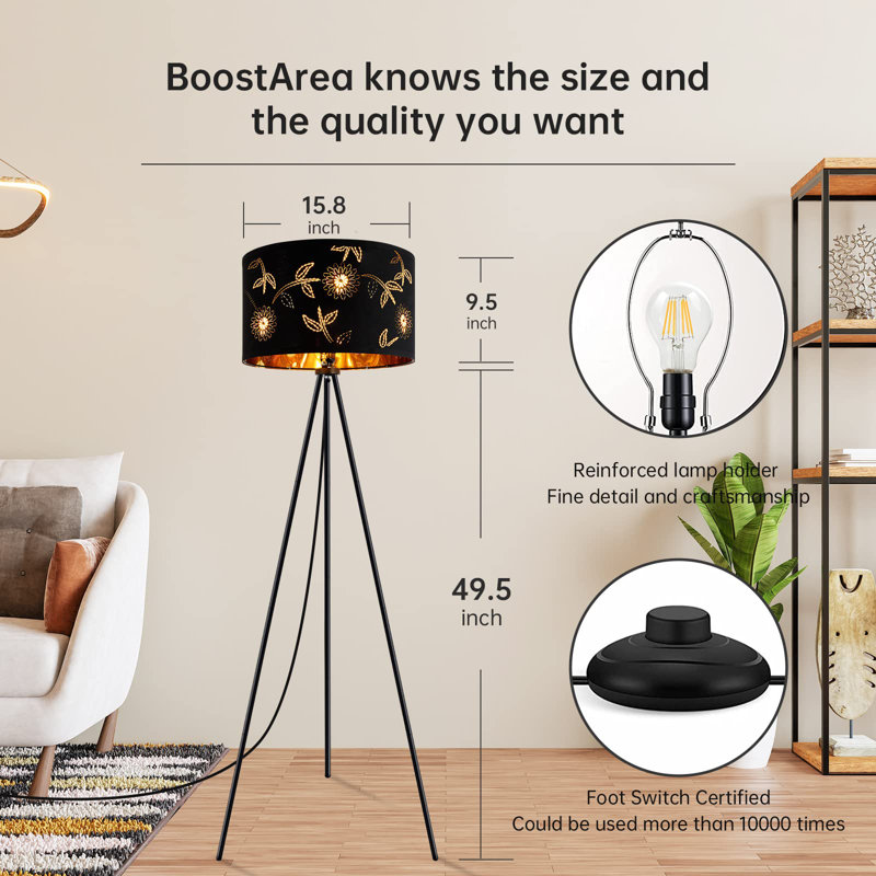 Demariya 59.02'' Matte Tripod Floor Lamp