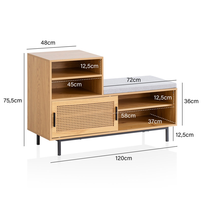Akeel 10 Pair Shoe Storage Bench