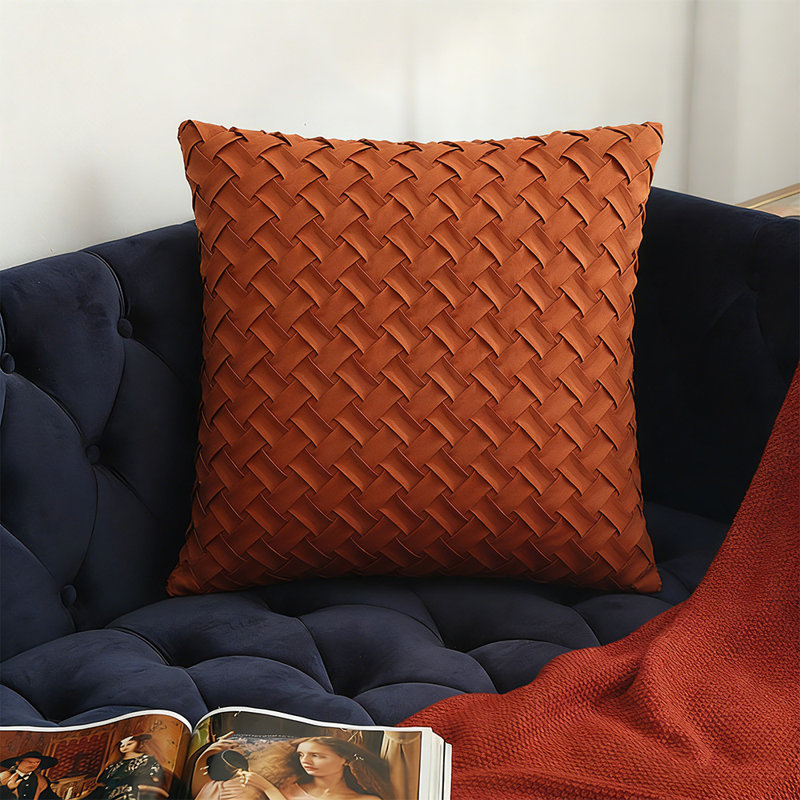 1 Pack Boho Decorative Throw Pillow Cover (18X18) – Brick Red Pattern Accent Cushion For Couch And Bed, Brick Red