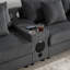 Canapé modulaire rembourré en U avec haut-parleurs Bluetooth et console, chargeur USB et repose-pieds-129460533