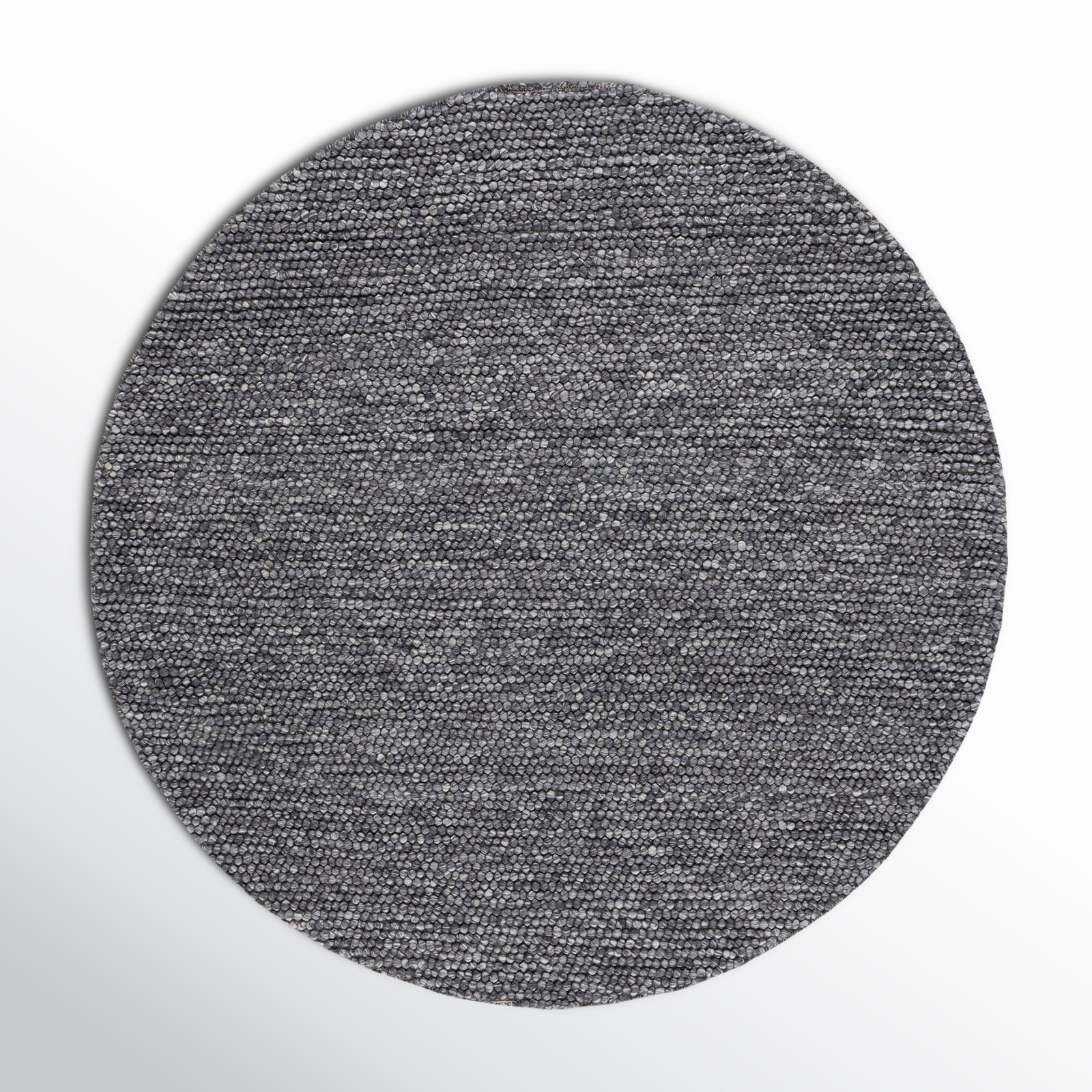 Elle Dark Gray Hand-Woven Rug, Round 6'