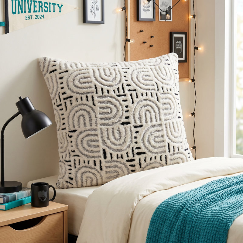 Coastal Geometric Reversible Floor Pillow Cover, Polyester