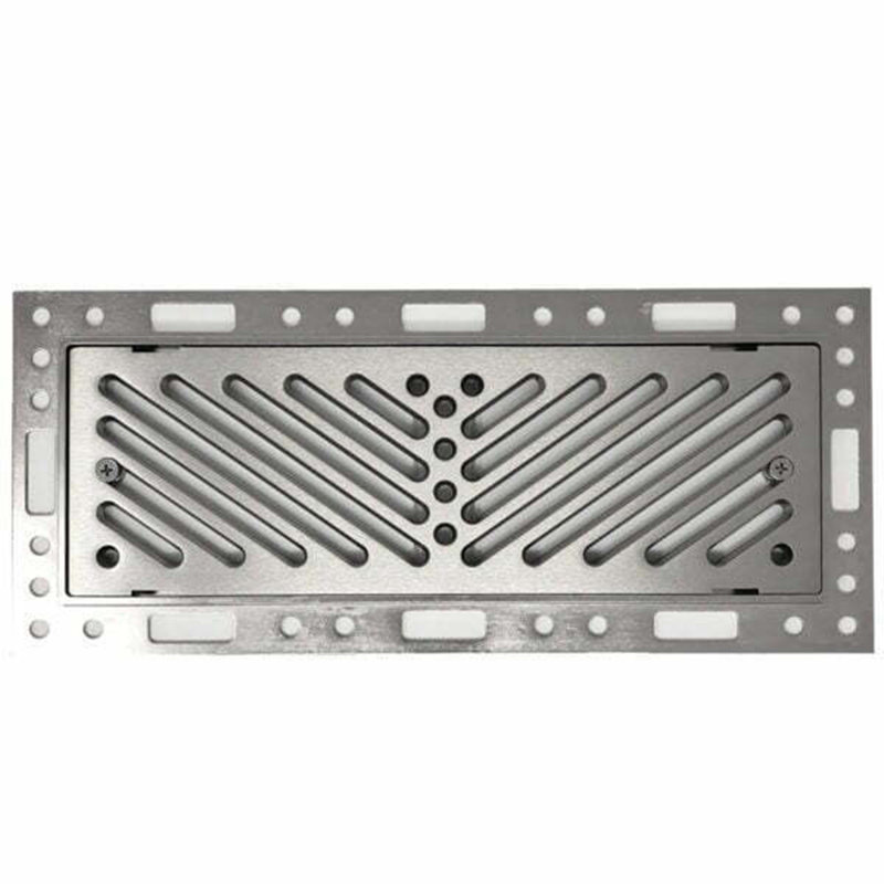 Registre de plancher en métal, Argent, H 0,5 po x l 4 po x L 10 po