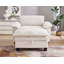 Méridienne surdimensionnée 51 "avec repose-pieds et rangement rembourré en chenille douce beige 51"