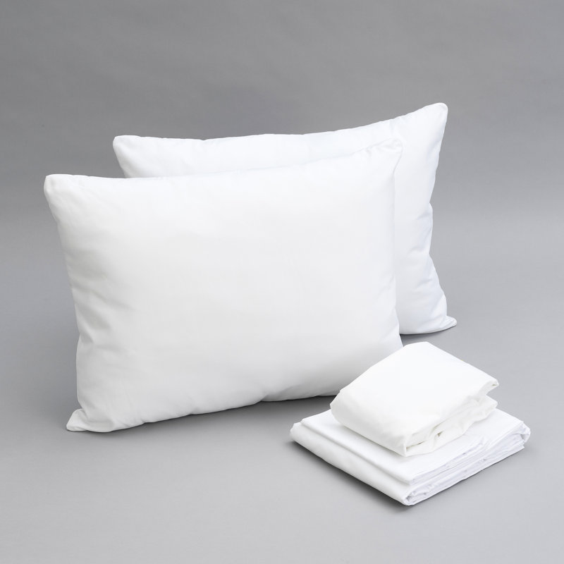 Literie pour très grand lit divisé comprenant 2 oreillers et protège-matelas - Drap doux, liquides renversés, microfibre à 100% avec résistance aux acariens,