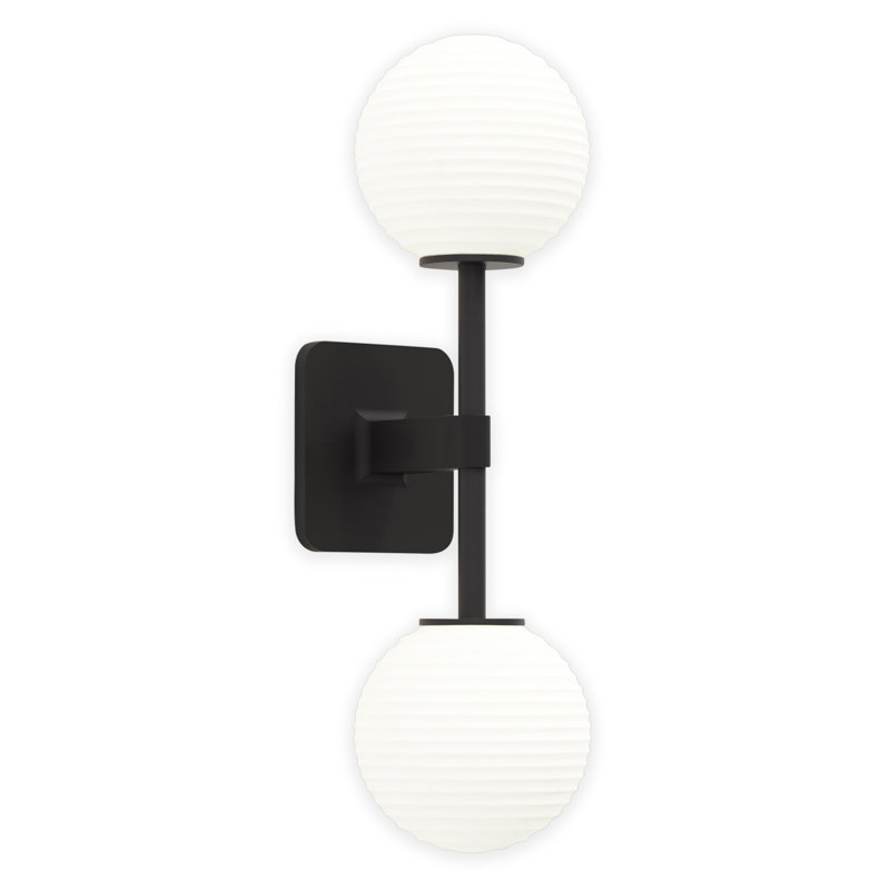 Tacoma 2 - Light Armed Sconce, Matte Black, Clear