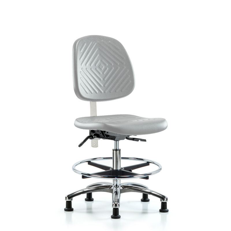 Shreya Drafting Chair, Glides, Gray, No