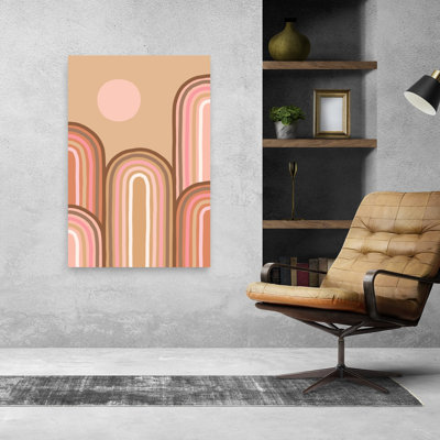 Boho, arc-en-ciel, paysage abstrait, paysage moderne minimaliste, art mural