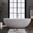 66 in. x 29 in. Freestanding Soaking Solid Surface Bathtub with Center Drain in Matte White